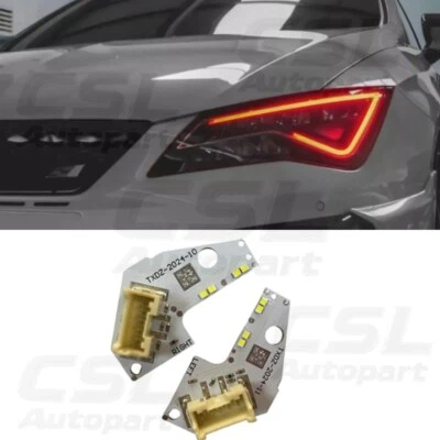 RED ANGEL EYE DRL LED BOARDS FOR Seat Leon Cupra 2017 2018 2019 2020 HEADLIGHT - Image 1 of 3