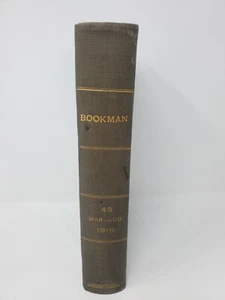 March-August 1916 Bookman Magazine Bound Ex-Library Hardcover - Bild 1 von 6
