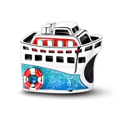 Charm Anhänger für Armband Schiff Kreuzfahrt Urlaub Silber Geschenkidee - Bild 1 von 2