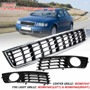 Rejilla antiniebla central inferior para parachoques delantero ventilación para Audi A4 B6 sedán 02-04 - Imagen 1 de 11