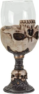 SUMMIT COLLECTION Underworld Upside Down Ossuary Skull Wine Goblet Glass - Picture 1 of 1