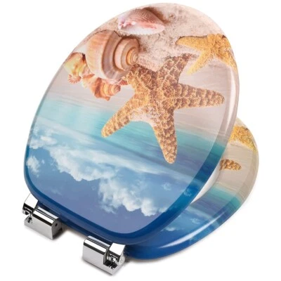 SEVICO Toilettensitz Toilettendeckel WC Sitz Klodeckel Absenkautomatik MDF Klobrille