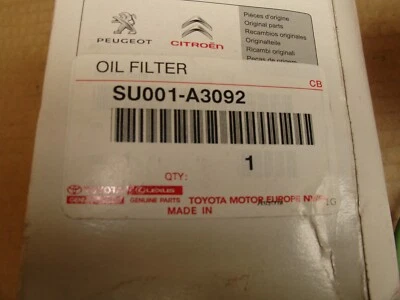 SU001A3092 Oil Filter for DS3 DS 3 1.6 BlueHDI 2015-2019 - Image 1 of 2