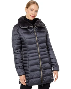 Save the Duck X4405   Womens Grey Caroline Faux Fur Collar Coat Size 2/M - Picture 1 of 4