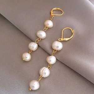 Fashion white Baroque Cultured Akoya Pearl Earrings Diy Halloween Ear stud