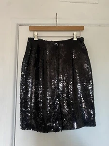 Hugo Buscati Black Sequin Pencil Wiggle Skirt Sz 6 - Picture 1 of 11
