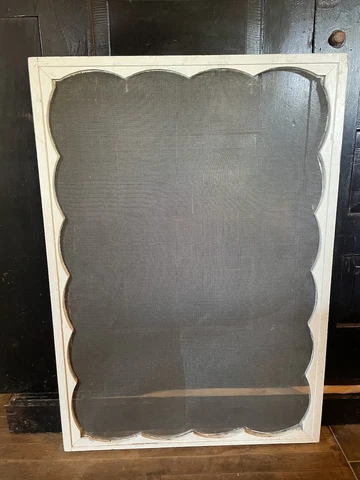 Antique Scalloped Wood Window Screen  Decor Architectural Salvage Cottage Cover