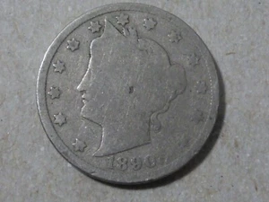 1890 5C Liberty Head Nickel, Antique U.S. Coinage, Free Shipping - Picture 1 of 2