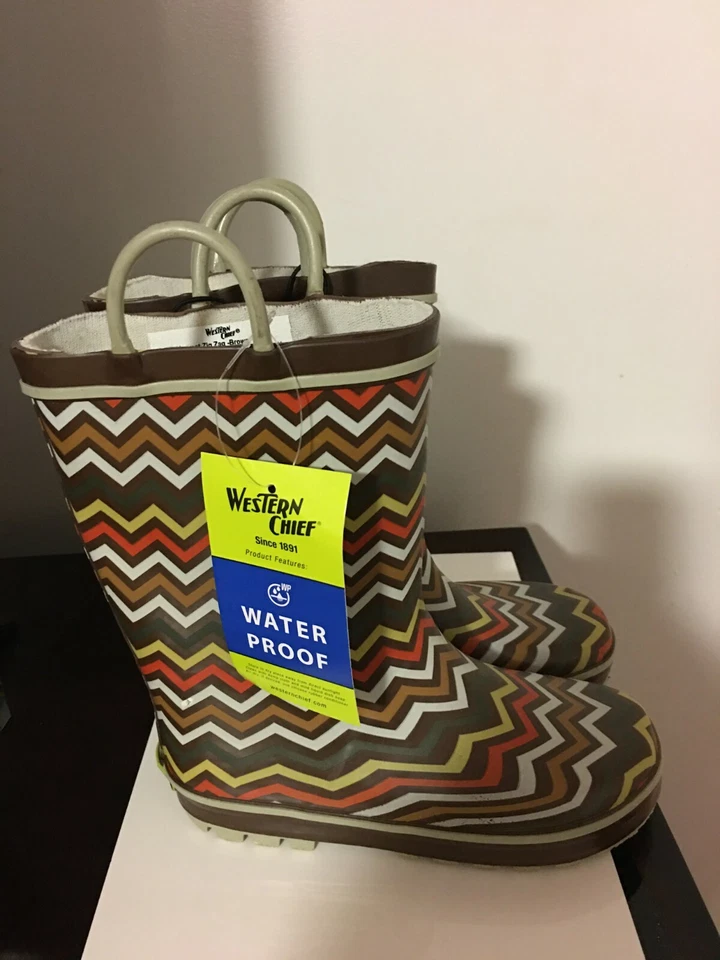BOTAS DE LLUVIA EN ZIG ZAG WESTERN CHIEF COSECHA WESTERN TALLA 12 NUEVAS PARA NIÑA Foto 1 de 1
