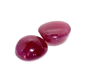 Natural Round Cabochon Ruby 6 mm Pair 2.36 CTS Loose Certified Gemstones - Bild 1 von 8