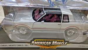 American Muscle ERTL 1/18 1985 Chevy Monte Carlo SS SILVER RARE NEW