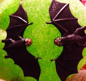 GROSSE schwarze Fledermaus fKOSTÜM 925 OHRRINGE HALLOWEEN Handarbeit USA Nora's - Bild 1 von 5