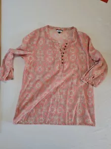 Ladies Blouse Dash Size 10 Pink 3/4 Sleeve 13460 - Picture 1 of 13