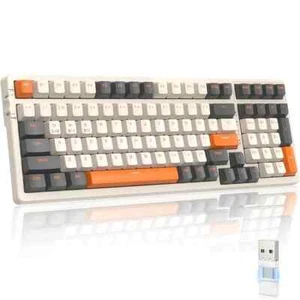 Wireless Mechanical Keyboard Dual Mode 2.4G BT5.0 2-in-1 Receiver Hot Swappable - Picture 1 of 18