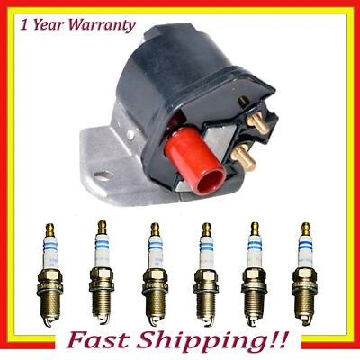 UF93 Ignition Coil & Bosch Double Iridium Spark Plug For MB 300CE 300SEL 3.0L L6 - Image 1 of 3