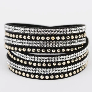 Bracciale donna multifilo con cristalli doppio giro linea swarovski cm. 40 - Imagen 1 de 8