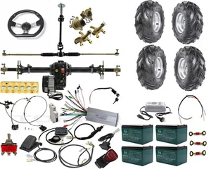 34" Rear Differential Axle Kit 48V 1000W Motor 7" Wheels Go kart Buggy ATV Trike - Picture 1 of 12