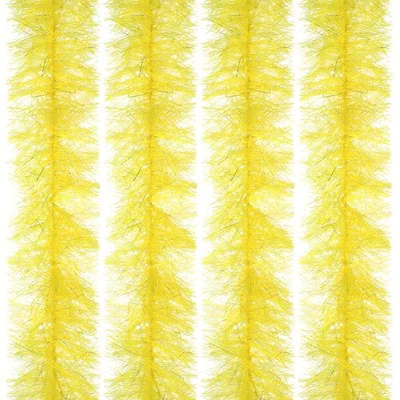 Boa de plumas de 6,6 pies, 4 piezas boas de plumas esponjosas artificiales, amarillas Foto 1 de 4