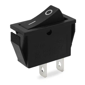 Einbau Wippschalter (2pin), 15A 250VAC, Rahmenmaße 30,5x13,5mm, schwarz - Picture 1 of 4