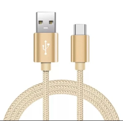 4 x 1m Heavy Duty USB Type C Charging Cable Braided Fast Phone Charger Lead. - Image 1 of 4