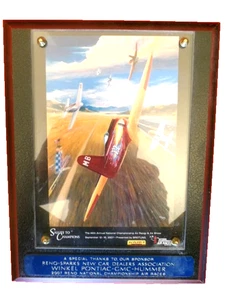 TARGA PARETE LEGNO SPONSER AIRSHOW AIRSHOW CAMPIONATO NAZIONALE RENO 2007 9x7" - Foto 1 di 2