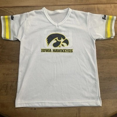 Camiseta de fútbol americano Iowa Hawkeyes juvenil mediana blanca dorada niños informal malla atlética Foto 1 de 4