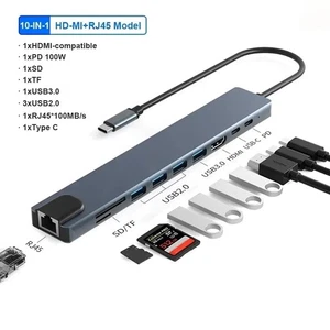 8 in1 Multiport USB-C Hub Type C To USB 3.0 4K HDMI Adapter For Macbook Laptop - Photo 1/24