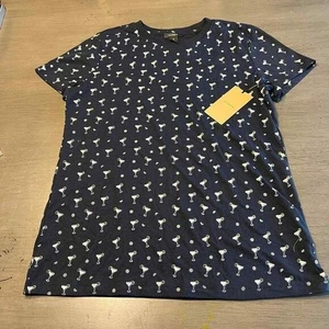 Halogen Women's Martini Print Short Sleeve Crew Neck T-Shirt Size Medium - Picture 1 of 7