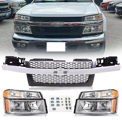 Front Grille and Clear Headlights Yellow Corner For 2004-2012 Chevrolet Colorado - Image 1 of 4