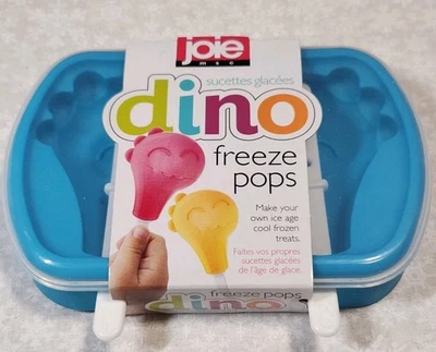 Joie Freeze Pops Silicone Mold Ice Tray Kids Fun Party Blue Tray DINO - Image 1 of 4