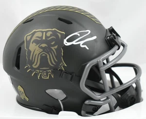 Minicasco de velocidad firmado por Quinshon Judkins Cleveland Browns Salute 2025-Beckett con - Imagen 1 de 3