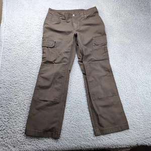 Duluth Trading Co Damenhose 10 x 31 braun Cargo Doppelknie Canvas Stretch Arbeit - Bild 1 von 9