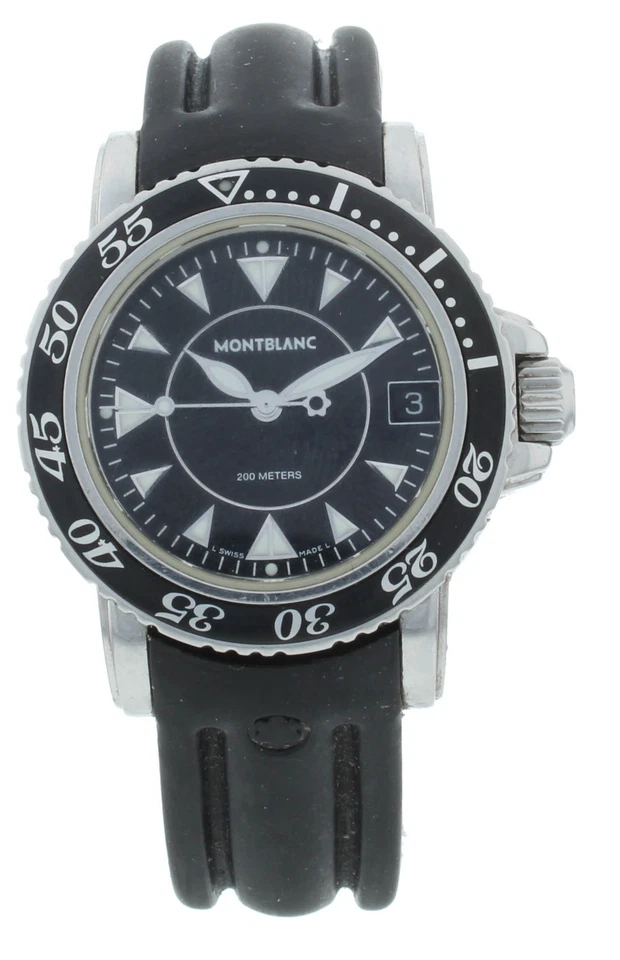 Reloj Montblanc Meisterstuck 34 mm cuarzo esfera negra acero inoxidable para dama 7036 Foto 1 de 4