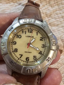 Vintage Men’s Lorus Watch by Seiko light up dial 100feet rotating bezel Untested - Picture 1 of 10