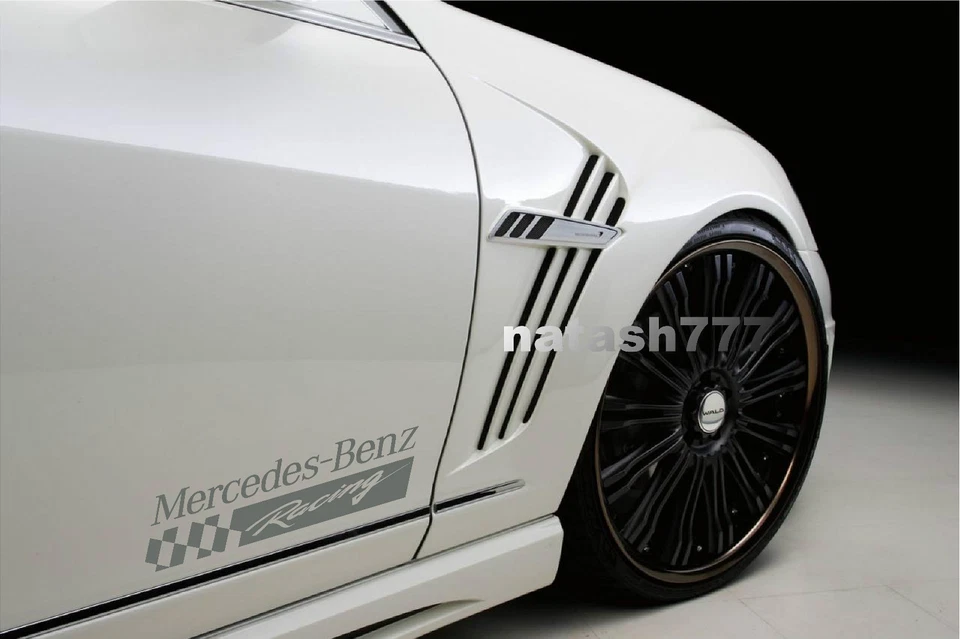 2 - Mercedes Benz Racing Sport Vinyl Decal sticker emblem logo SILVER - Image 1 of 1