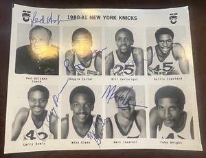 1980-81 NEW YORK KNICKS AUTH AUTOGRAPHED 8 X 10 PHOTO HOLZMAN, CARTER, DEMIC - Picture 1 of 1