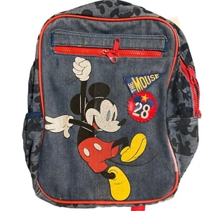 Disney's Mickey Mouse Vintage The Mouse 28 Denim Jean Backpack Small - Picture 1 of 2
