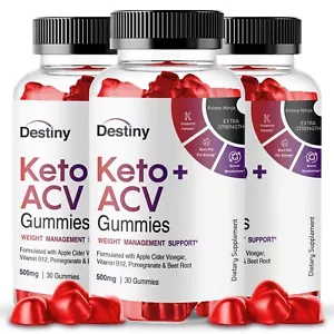 Destiny Keto ACV Gummies, Destiny Keto Gummies Maximum Strength Formula (3 Pack) - Picture 1 of 7