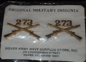 Vietnam War US Army 273rd Infantry Regiment Officers Branch Insignia PAIR Scarce - Picture 1 of 3