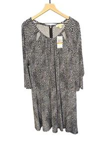 Michael Kors Womens Black & White Animal Print Dress 3X NWT - Picture 1 of 4