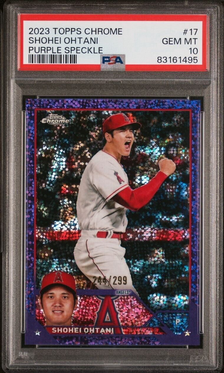 2023 Topps Chrome Purple Speckle Refractor #17 Shohei Ohtani Angels /299 PSA 10