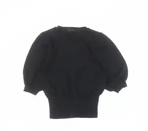 New Look Womens Black Round Neck Cotton Blend Jumper Size 8 - Picture 1 of 12