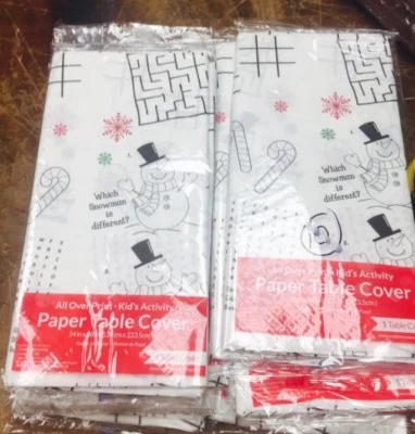 Creative Converting Paper Kids Activity Table Cover 54 X88" White Lot Of 10 - Image 1 of 4