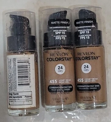 3 Revlon ColorStay Liquid Foundation For Combination/Oily SPF15 #455 Honey Beige - Image 1 of 3