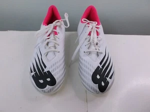 New Balance Furon V6 Plus JSF3FP65 White/ Pink Soccer Cleats Sneakers Boys 5.5 - Picture 1 of 7