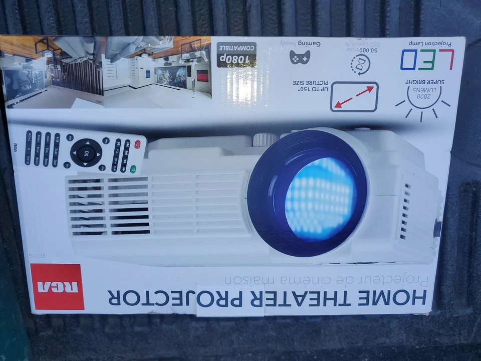 RCA Rpj116b-plus 2000 Lumens Home Theater Projector 1080p HDMI