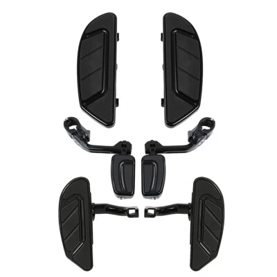 Black Driver Passenger Floorboard Footpegs Fit For Harley Street Glide 1993-2025 - Image 1 of 4