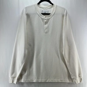 Reigning Champ Shirt Mens Sz L Lightweight Waffle Standard Henley Pullover White - Picture 1 of 11