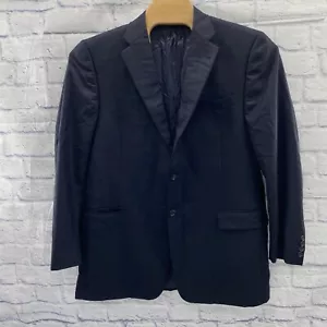 Burberry London Bond Street Wool Navy Blue 3 Button Blazer 44 Long Striped Coat - Picture 1 of 16