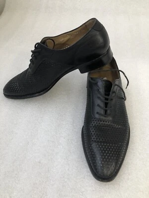 Moreschi 男式穿孔黑色乐福鞋意大利制造,尺寸 US 8 1/2,英国 7 1/2。 — 第 1/4 张图片